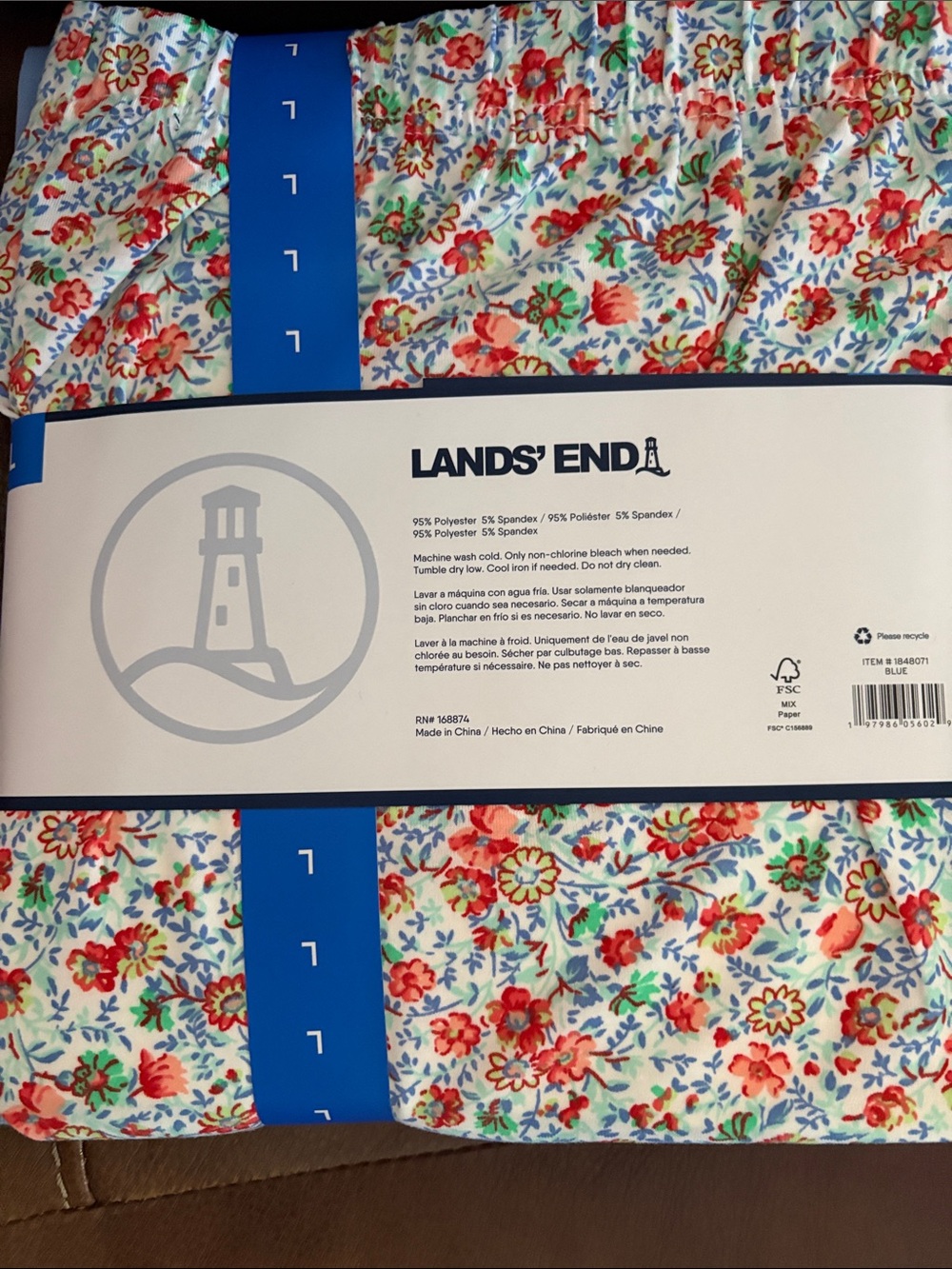 Lands' End Women's Short Sleeve Knit Pajama Sets in Yellow, Blue, Pink - Picture 5 of 8